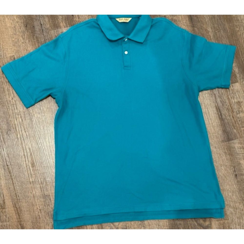 Gold Label Roundtree & Yorke Mens Yellow Polo Shirt Size Large Blue